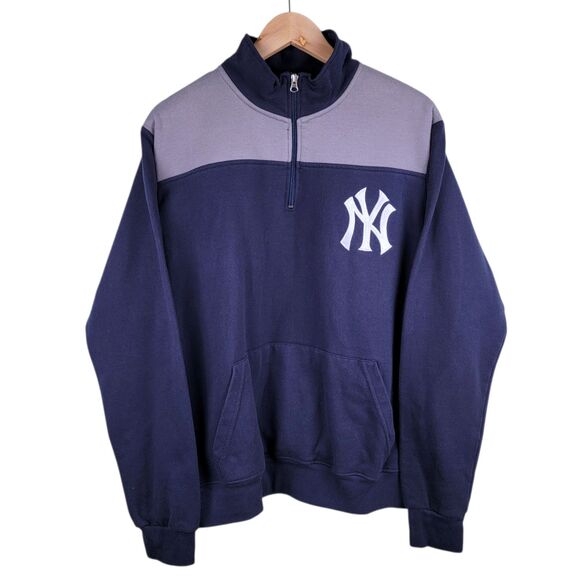 Majestic New York Yankees Jacket Women's 1X 1/4 Zip Pullover Sequin MLB Baseball - Picture 1 of 6